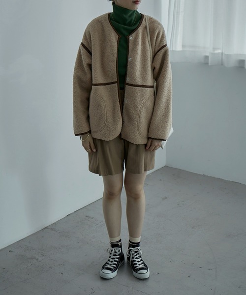 「etoll.」 ノーカラージャケット FREE アイボリー レディース_画像5