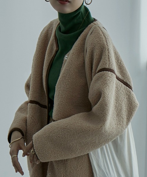 「etoll.」 ノーカラージャケット FREE アイボリー レディース_画像7