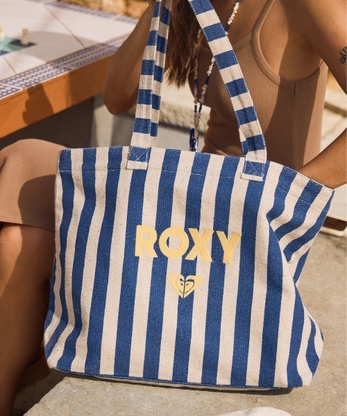 ROXY トートバッグ FAIRY BEACH/ロキシーストライプコットン