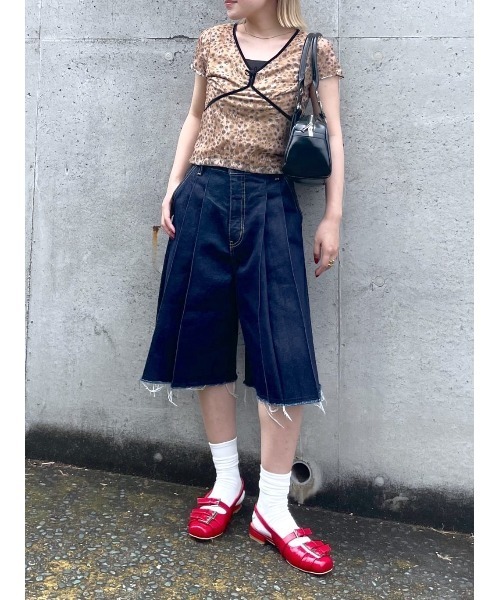 SLY ジーンズ デニム デニムパンツ L/W PLEATS MEDIUM PT ロー