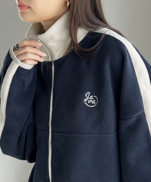 「Java」 ジップアップブルゾン LARGE ブラウン レディース