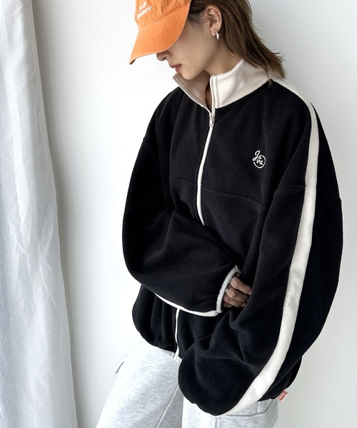 「Java」 ジップアップブルゾン LARGE ブラウン レディース