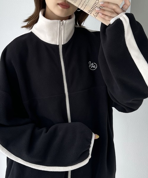 「Java」 ジップアップブルゾン LARGE ブラウン レディース