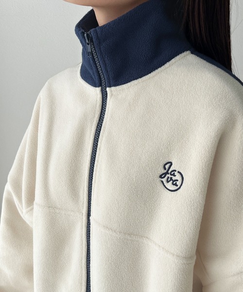 「Java」 ジップアップブルゾン LARGE ブラウン レディース