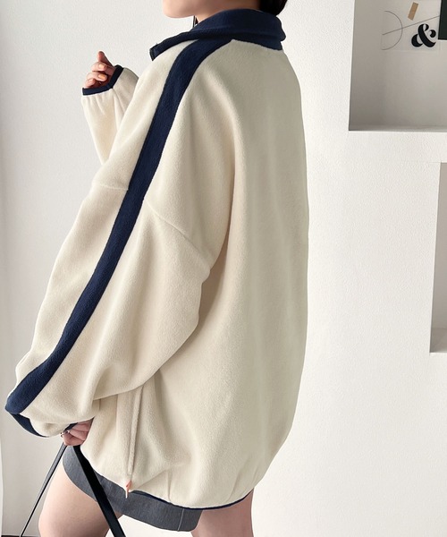 「Java」 ジップアップブルゾン LARGE ブラウン レディース