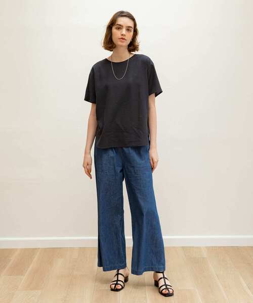 【アーバンリサーチサニーレーベル】リネン混クルーネックブラウスTシャツ リネン混クルーネックブラウスTシャツ[LAA5-23C902]｜URBAN