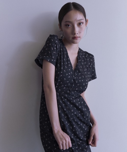 HONEY MI HONEY（ハニーミーハニー） ワンピース floral chiffon puff