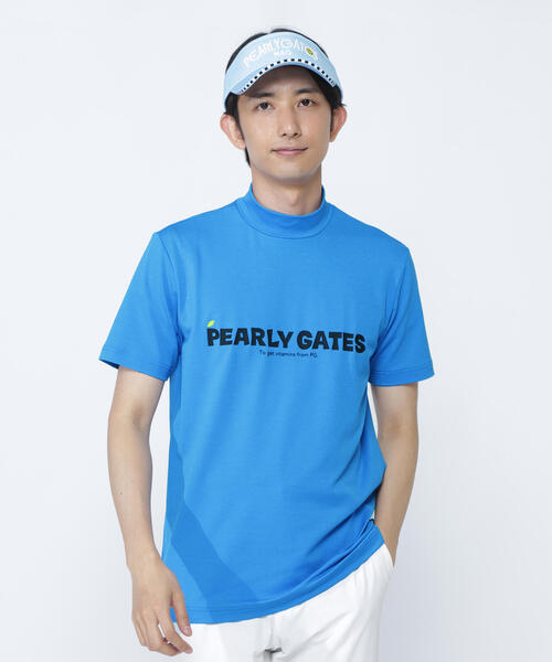 tシャツ 「PEARLY GATES」ベア疑似メッシュ半袖モックネックカットソー メンズ