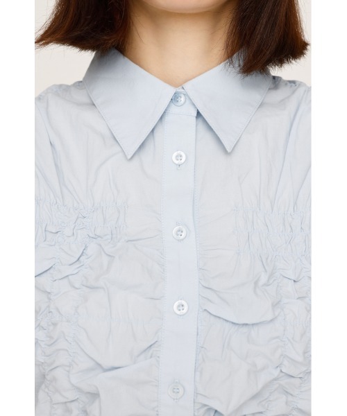 SLY（スライ） ブラウス シャツ RANDOM SHIRRING S/SLEEVE TOPS