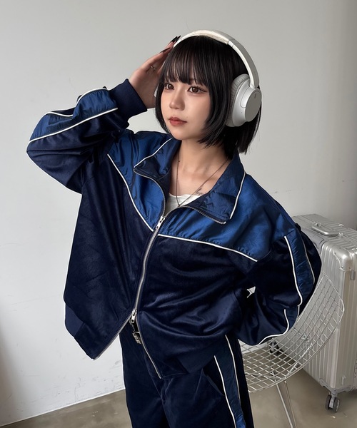 MandO（エムオー） ブルゾン アウター ナイロンベロアトラック