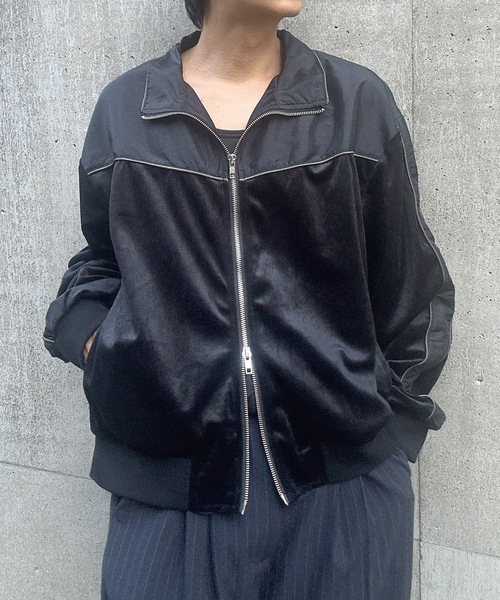 MandO（nemne store） ブルゾン アウター ナイロンベロアトラック