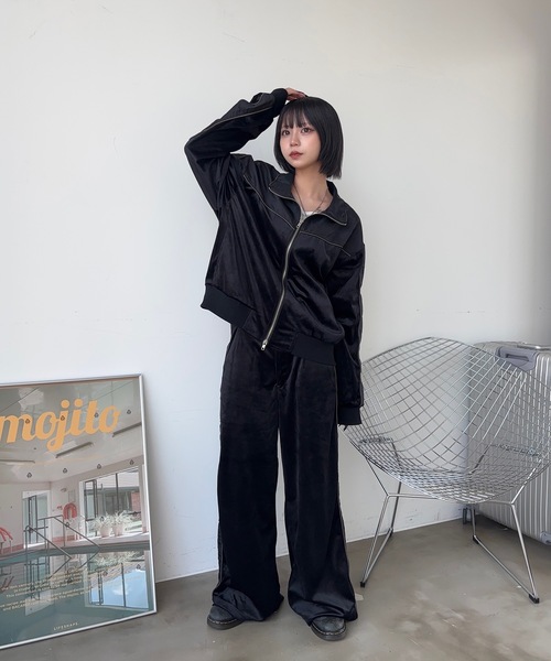 MandO（nemne store） ブルゾン アウター ナイロンベロアトラック