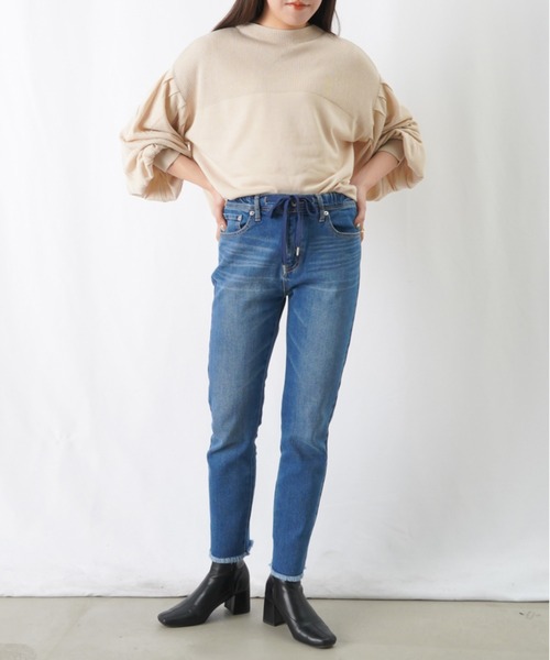 「LUCA/LADY LUCK LUCA」 加工デニムパンツ 38 インディゴブルー レディース_画像4