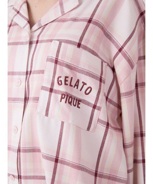 gelato pique チェック柄ルームウェアセット　ツイード　ピンク gelato pique チェック柄ルームウェアセット ツイード ピンク