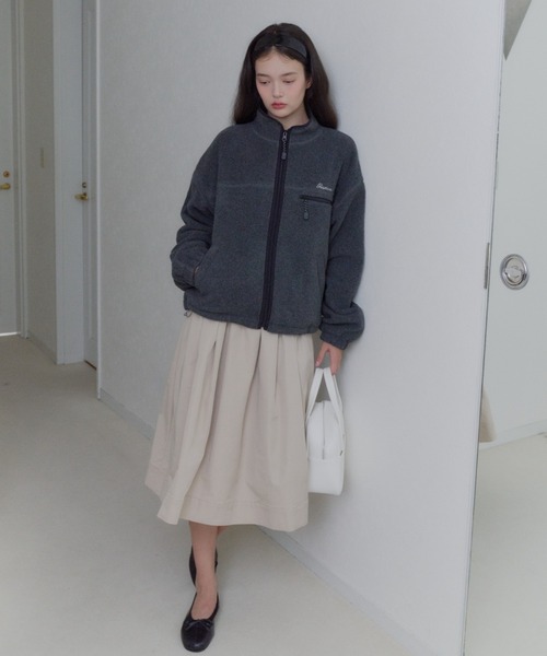 JUN &ROPE フリース GIUNON ブルゾン アウター drawstring fleece zip-up jacket