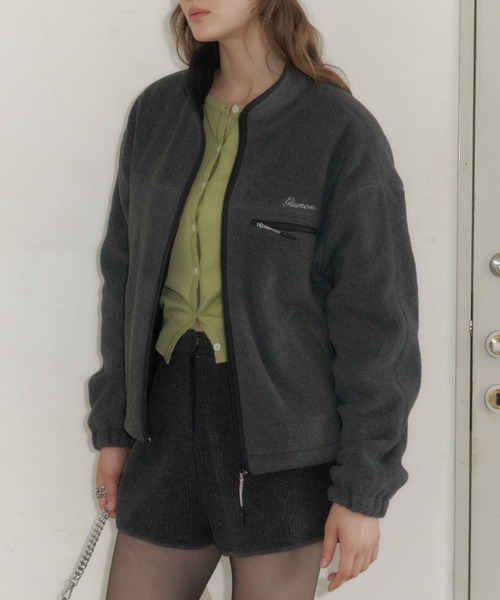 ジャケット・アウター GIUNON drawstring fleece zip-up jacket drawstring fleece zip-up jacket / ドロストフリースジップアップ