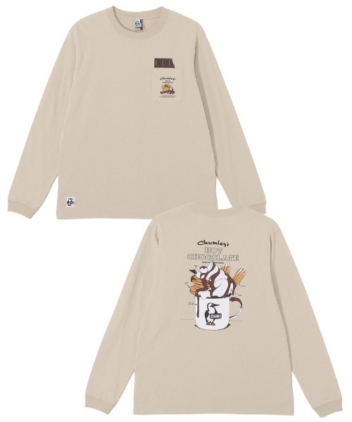 CHUMS（チャムス） tシャツ ロンT H CHOCOLATE PKT BRD L/S T CH01