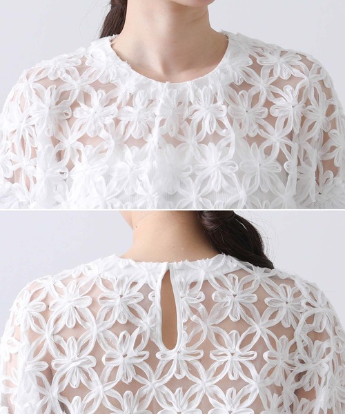 「Gready Brilliant」 半袖ブラウス 38 オフホワイト レディース_画像3