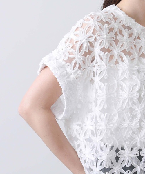 「Gready Brilliant」 半袖ブラウス 38 オフホワイト レディース_画像5