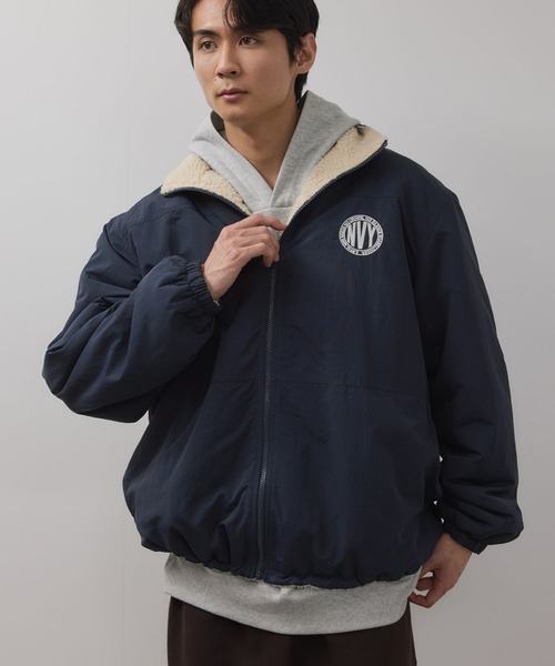 NAVY ブルゾン アウター 裏ボアリバーシブルブルゾン メンズ