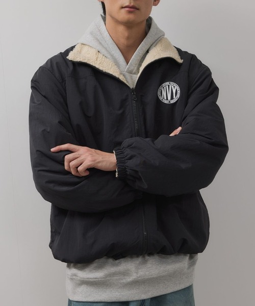 NAVY ブルゾン アウター 裏ボアリバーシブルブルゾン メンズ