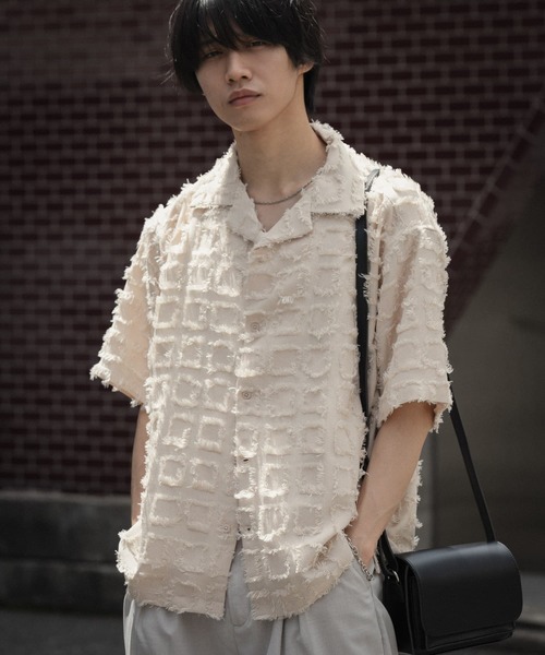 「SENSE OF PLACE by URBAN RESEARCH」 半袖シャツ LARGE アイボリー メンズ_画像4