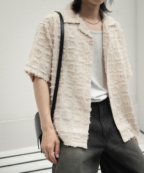 「SENSE OF PLACE by URBAN RESEARCH」 半袖シャツ LARGE アイボリー メンズ_画像8