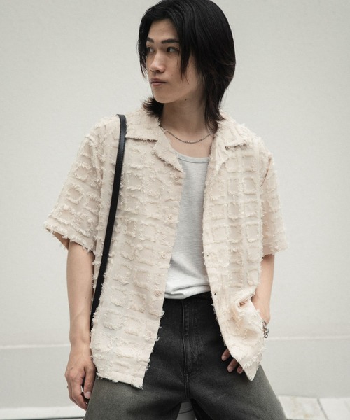 「SENSE OF PLACE by URBAN RESEARCH」 半袖シャツ LARGE アイボリー メンズ_画像9
