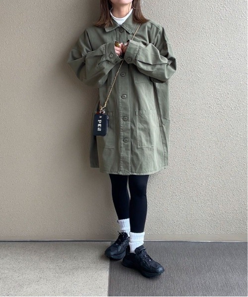 [feepur by saya] пальто с отложным воротником MEDIUM хаки женский 