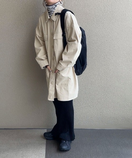 [feepur by saya] пальто с отложным воротником MEDIUM хаки женский 