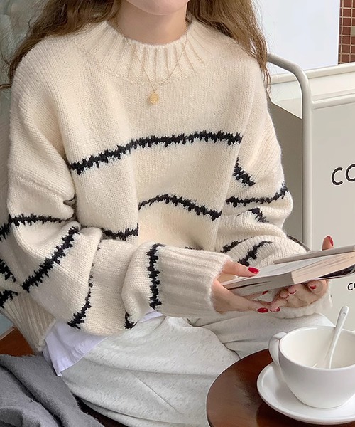 JAYRO（ジャイロ） ニット セーター ボーダールーズニットプルオーバー