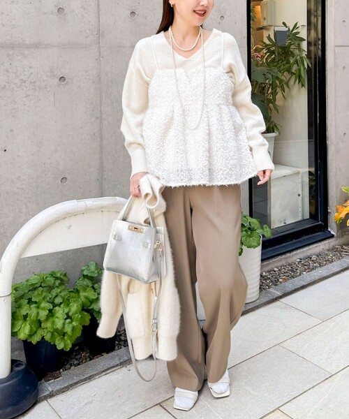 NOLLEY'S Sophi パンツ ウォッシャブル強撚ツイルワイドパンツ