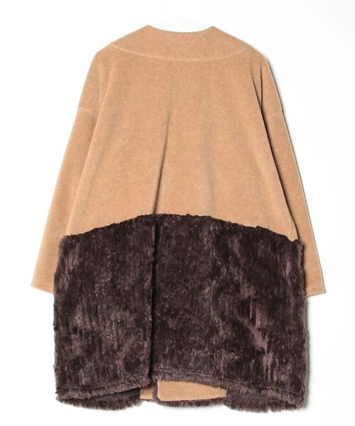 「gomme」 ノーカラーコート MEDIUM ブラウン レディース_画像2