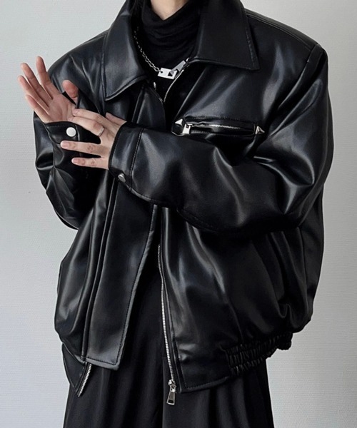 NOWLE（ノウル） 革ジャン ライダース 「NOWLE」襟付き シングル