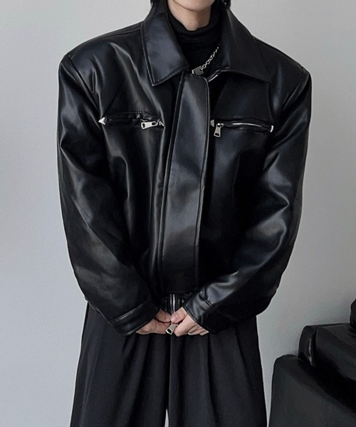 NOWLE（ノウル） 革ジャン ライダース 「NOWLE」襟付き シングル