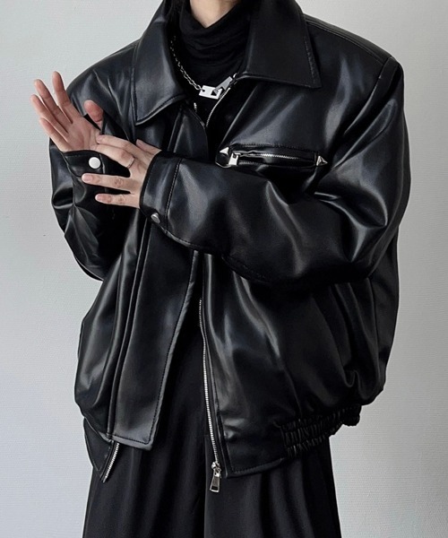 NOWLE（ノウル） 革ジャン ライダース 「NOWLE」襟付き シングル