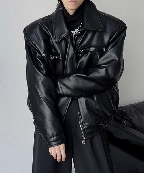 NOWLE（ノウル） 革ジャン ライダース 「NOWLE」襟付き シングル