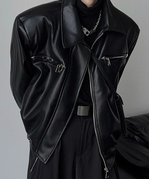 NOWLE（ノウル） 革ジャン ライダース 「NOWLE」襟付き シングル