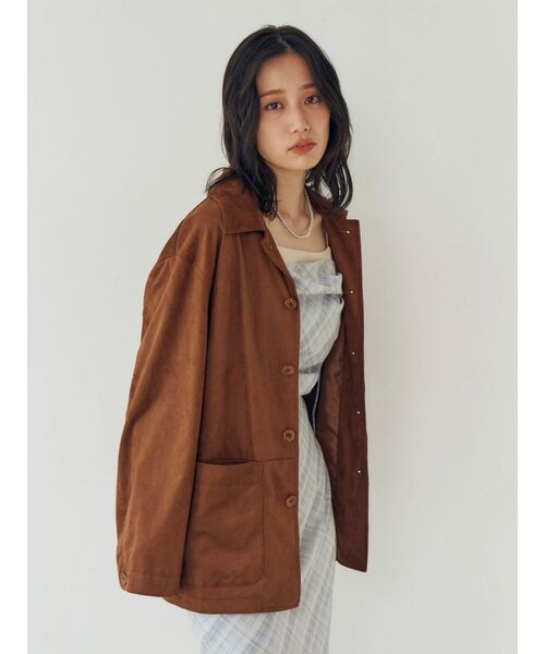 アングリッド　フェイクスウェードブルゾン　新品 アングリッド Ungrid フェイクスウェードブルゾン （ブラウン