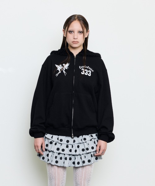 LUVISTRUE フード　ジップアップ パーカー　黒 BASIC HOOD ZIP UP（パーカー）｜LUVISTRUE（ラヴイズトゥルー）の