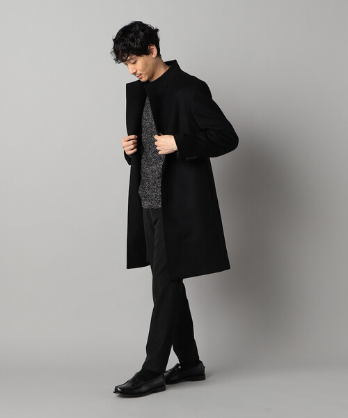 コムサメン イタリアンカラーハーフコート ネイビー Sサイズ 定価64,900円 COMME CA MEN（コムサメン） コート ジャケット アンゴラビーバー