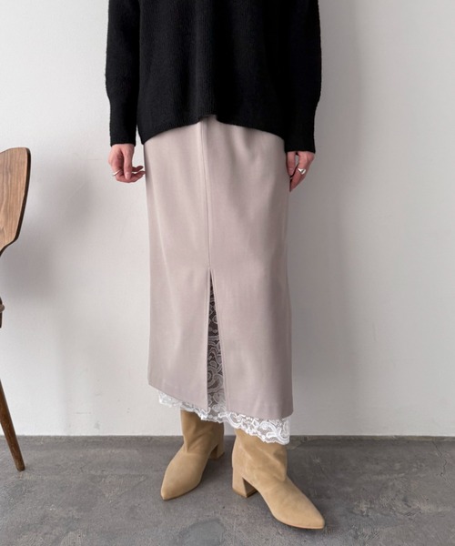 【NEW】ドゥ アルシーヴ（Doux archives）/裾レースタイトスカート DOUX ARCHIVES（ドゥアルシーヴ） スカート 裾レースタイトスカート