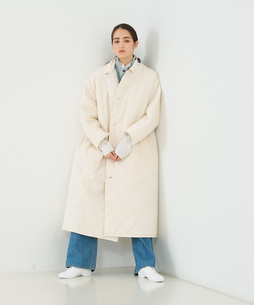 「Yarmo」 ステンカラーコート フリー ブラック レディース_画像3