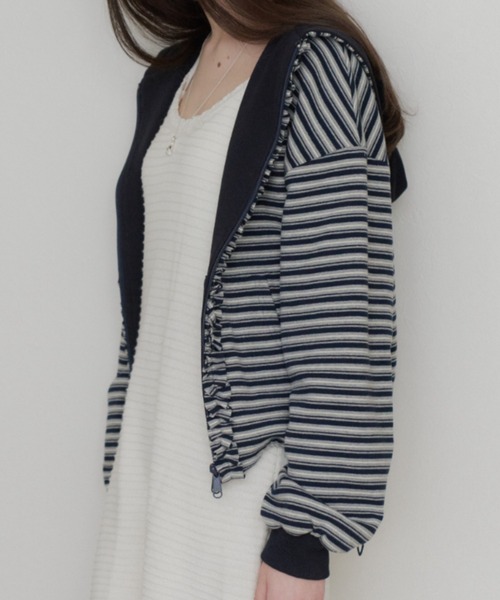 GIUNON パーカー reversible drawstring zip hoodie / リバーシブル