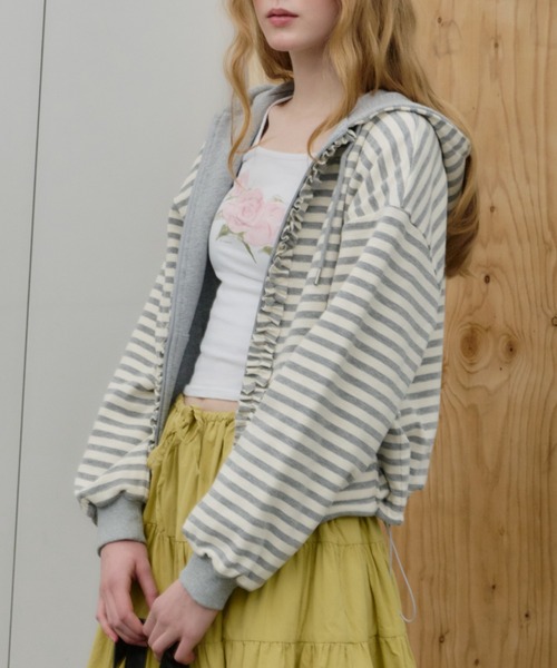 GIUNON パーカー reversible drawstring zip hoodie / リバーシブル