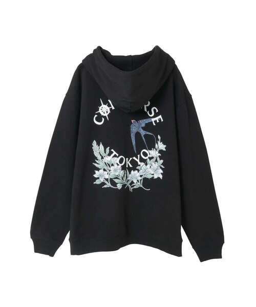 CONVERSE TOKYO パーカー FLOWER LOGO ZIP HOODIE レディース メンズ