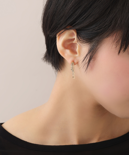 Lilas ピアス フリンジミックスチェーンピアス K10（両耳） レディース