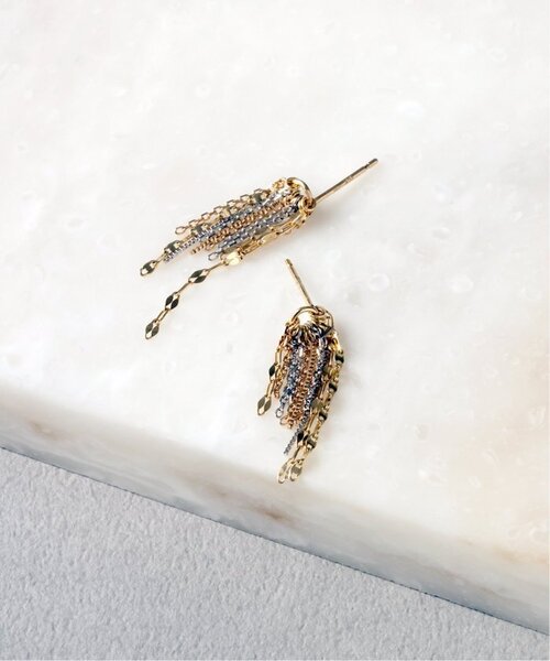 Lilas ピアス フリンジミックスチェーンピアス K10（両耳） レディース