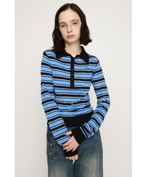 SLY（スライ） ニット セーター HG KNIT POLO TOPS ハイゲージ