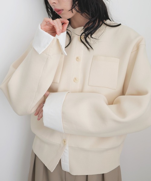 シャツドッキングニットカーディガン LIAN（リアン） カーディガン シャツドッキングニットカーデ